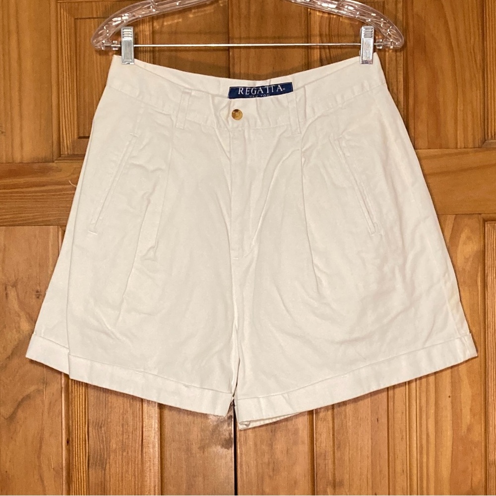 NWOT Regatta Vintage 80s 90s Pleated Shorts High Rise Flat Panel White Size 12